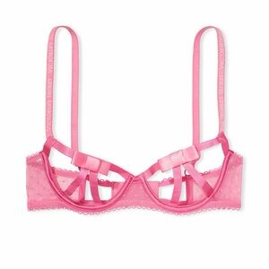 Victoria’s Secret pink open cup demi bow bra